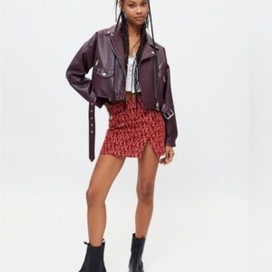 Urban Outfitters Gianna Corduroy Mini Skirt LOVE Spellout High Rise Women Small